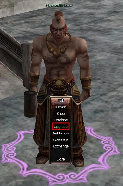 1) Take item to Blacksmith NPC