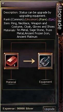 2) Place item + material