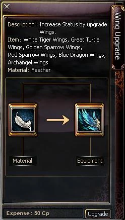 2) Place the wings and enhancement material