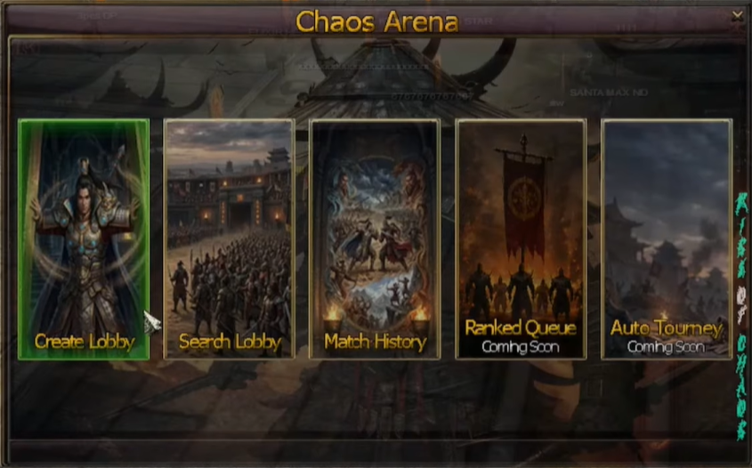 Chaos Arena main hub